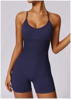 Mono de Yoga para Mujer Kailuoka Sexy Fitness Romper Sin Mangas y Espalda Disfraz Deportivo Corto en Color Sólido para Otoño e Invierno Material Exterior de Nylon - details 16