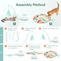 ATUBAN Automatic Motion Cat Toys-4 Modes Interactive Motorized Wand Toys,3 Feathers,Electronic Exercise Pet Toy for Indoor Cats - details 1
