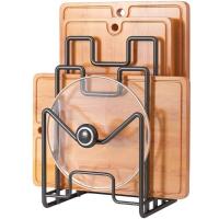 Soporte para tabla de cortar multicapa, soporte de Metal para arte del hierro, estante para tapa de olla, estante Vertical para ahorrar espacio, organizador de tabla de cortar, gabinete - details 3