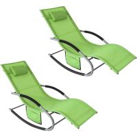 jardín Mecedora con reposapiés Tumbona ergonómica Negro OGS28-SCHx2 ES - details 49
