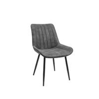 Silla de comedor, Sillón, Silla tapizada con reposabrazos, Asiento de 49 cm de Ancho, Patas metálicas, Forro de terciopelo, Carga de 110 kg, para dormitorio, salón, Gris LDC088G01 - details 9