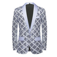 Vestido de lentejuelas para hombre, chaqueta de traje, abrigo de esmoquin para fiesta y festival - details 26