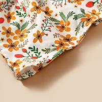 Conjunto de tesoro femenino, nuevo top estampado sin mangas para niños de verano + conjunto de diadema con pantalón corto de encaje de color sólido - details 10