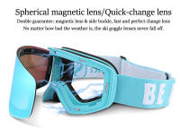 Gafas magnéticas polarizadas de doble capa para hombre y mujer, lentes de esquí antiniebla, UV400, para Snowboard, novedad de 2024 - details 17