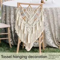 Tapiz colgante de pared de macramé, decoración de algodón, Bohemia, tejido a mano, estilo nórdico, sala de estar, decoración artística para el hogar, hermosos regalos - details 4