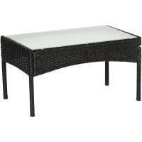Muebles de jardín de Resina Trenzada Negra - 4 Asientos: 1 sofá, 2 sillones, 1 Mesa de Centro - Cojines Beige con - details 29