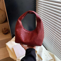 Bolso de hombro tejido en relieve para mujer, bolsa de mano de cuero PU suave, con asa superior pequeña, informal, para uso diario - details 4