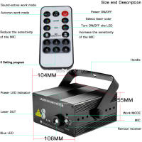 Proyector Láser Mini de Distancia Remota ESHINY 24 Patrones de Luz para Fiesta de Baile DJ - details 16