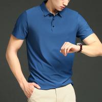 Camisetas Polo de Sedoso Hielo para Hombres Color Sólido, Manga Corta, Moda Casual para Primavera/Verano - details 2