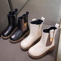 Botas de goma antideslizantes para niñas, botines clásicos de piel cálida, con cremallera, estilo Chelsea, a la moda, para Otoño e Invierno - details 10