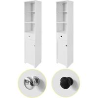 BZR17-W Mueble Columna de baño, Armario Alto baño,161 x 40 x 35 cm,ES (Blanco) - details 4