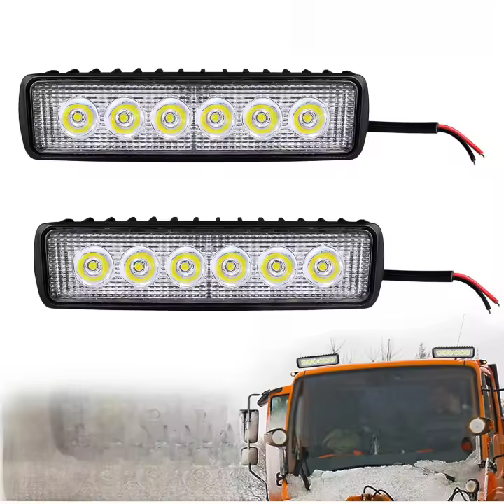 UISEBRT Luces LED de 18 W de trabajo todo terreno 12/24 V, luz adicional, resistente al agua, IP67 Para SUV ATV UTV - 1