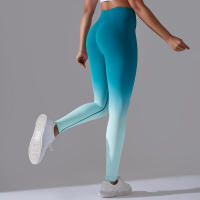 Yoga degradado para mujer, leggings de gimnasio de cintura alta, pantalones deportivos sin costuras, pantalones de entrenamiento para correr - details 33