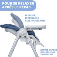 para niños de 6 meses a 3 años (15 kg), trona reclinable con altura y reposapiés ajustables, 4 ruedas, plegable, Azul - details 2