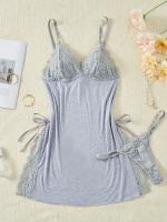 Conjunto de camisón y braguita de diseño encantador con tirantes finos y cuello en V, ropa sexy para mujer - details 31