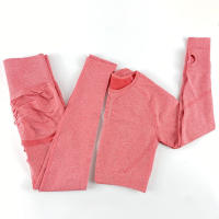 conjunto de yoga para mujer sin costuras ropa deportiva de gimnasio con manga larga sujetador de alto cinturón leggings de gimnasio traje deportivo - details 94