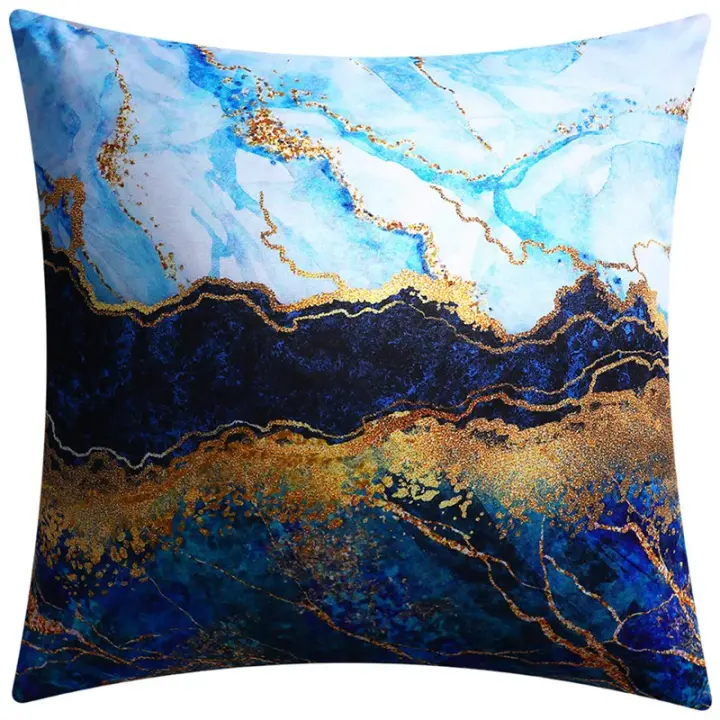 Funda de almohada nórdica con estampado de flores, cubierta de cojín de doble cara para sofá, sala de estar, oficina, 45cm, decoración del hogar - 1