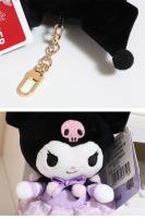Llavero de juguetes de Peluche Sanrio Original, 5 estilos, fantasía Kuromi My Melody, muñecos de Peluche de dibujos animados, accesorios para bolso, colgantes, regalos - details 9