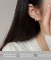 Pendientes de Doble Concha Irregular de Plata Esterlina S925 Joyería de Moda Sin Alergias para Mujeres Gift de Joyería de Metal - details 1