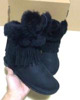 Nuevas botas de nieve cálidas con flecos de lana de cuero de invierno - details 5
