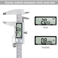 Calibre Digital de Acero Inoxidable 6 Pulgadas Herramienta de Medición para Longitud, Ancho, Profundidad Ideal para Bricolaje en Casa Certificado CE - details 1