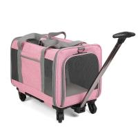 Bolsa de viaje portátil para mascotas, bolsa de malla transpirable con ruedas universales, plegable, de gran capacidad, desmonta - details 5