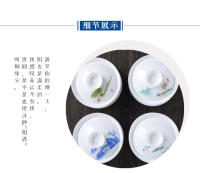 Juego de cuencos con cubierta de tres capacidades de porcelana blanca coloreada a mano, taza individual, prueba de gran tamaño, tetera de neumáticos finos para el hogar - details 3