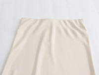 TRAFZA-faldas lisas de satén para mujer, faldas largas de cintura elástica para fiesta en la playa, trajes informales holgados, 2024 - details 4