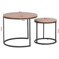 Conjunto de Mesa de Centro Redondo de Madera Tables de Café y Té-Claro - details 32