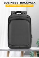 Mochila para ordenador portátil de 16,5 pulgadas, cubierta de PU de calidad, color negro y gris, para viaje de negocios - details 0
