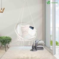 Silla Colgante Exterior con Flecos, Hamaca con Conjines y Kit de Suspensión, Ø80cm Silla Columpio para Interior y Exterior, Beiges - details 1