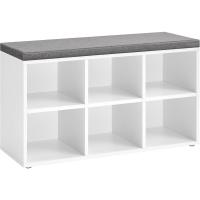 Banco para Zapatos, Armario para Zapatos con 6 Compartimentos y 3 Estantes Ajustables, Fácil de Montar, Ahorro de Espacio, para Entrada, Dormitorio, Blanco LHS23WT - details 0