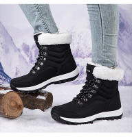 Botas de nieve cálidas para mujer, zapatos de media caña para clima frío, zapatos de felpa para exteriores, zapatillas antideslizantes de invierno - details 12