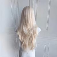 Peluca sintética con flequillo de aire para mujer, pelucas onduladas rizadas al agua para Cosplay de Halloween, cubierta completa para la cabeza, pelucas en capas naturales para fiesta - details 7