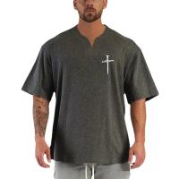 Camisetas Casuales de Hip Hop para Hombres Manga Corta, Algodón, Impermeable, Uso en Gimnasio, Bodybuilding Instrucciones de Cuidado de la Tela, Hechas en China - details 4