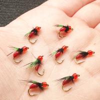 5/10 Uds señuelo de Pesca con mosca biónicos mosquitos moscas cabeza roja/UV Abdominal moscas húmedas Ninfa Streamer Pesca Artificial cebo Pesca para lubina trucha Lucio salmón - details 9