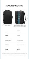 Mochila de Viaje para Hombres 60L Airback Vacuum Compression Multifuncional Impermeable Anti Robo - details 1