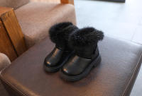 Botas cálidas de terciopelo para niños pequeños, zapatos impermeables de cuero para la nieve, exteriores, Invierno - details 5