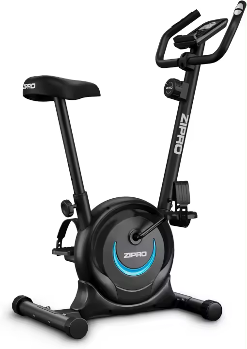 Bicicleta estática - Resistencia magnética, Operación silenciosa, Comodidad ajustable, Pantalla LCD, Medición del pulso, Calorías, Diseño compacto, Soporte para smartphone, Max 110 kg - 1