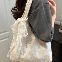 Bolso grande de mano, bolso de hombro de encaje, estilo coreano, Kawaii, bolso de lona Simple, bolso de tela Simple de gran capacidad, bolso de viaje - details 1