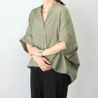 Nuevo vestido de verano Jersey con cuello en V suelto y delgado camisa de color sólido 6 colores - details 40