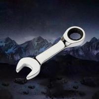 Llave combinada de trinquete corto de acero CR-V, Mini llave Reversible de flor de ciruelo de 8mm-17mm, llave manual de doble uso - details 7