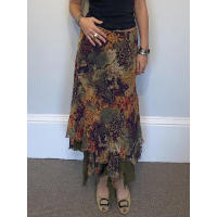 BUNO-faldas largas con estampado floral vintage para mujer, faldas largas irregulares elegantes, falda ajustada verde única, pantalones de primavera retro Y2K - details 1