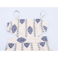 Elegante Vestido Midi de TRAFZA Estilo Playa de Verano para Mujeres Sin Correas, Sin Mangas, Bordado Hueco, Sin Espalda, Cuello en V - details 3