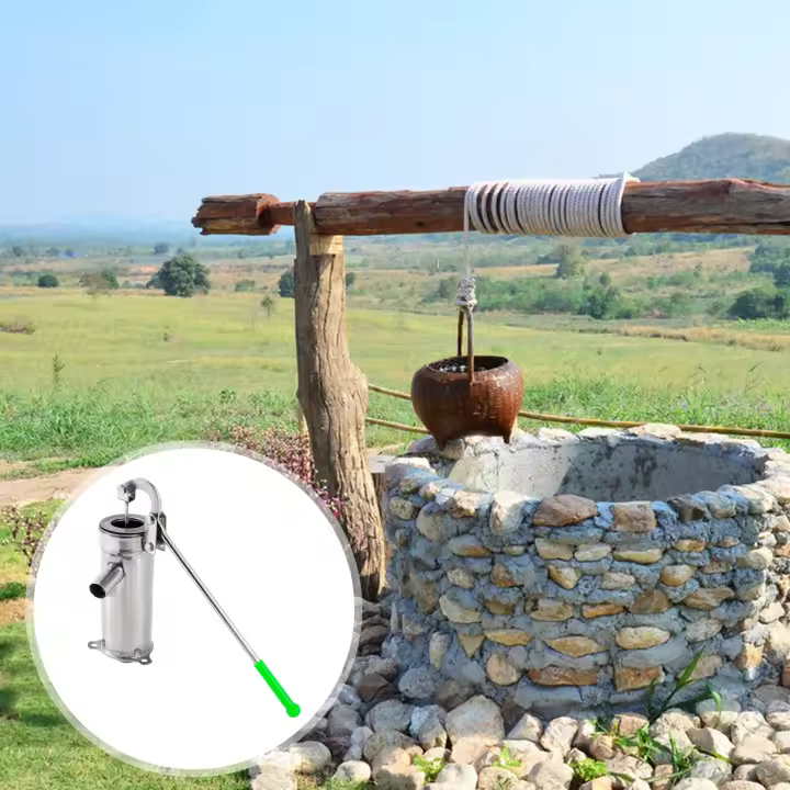 Bomba de Agua de Acero Inoxidable de Alta Calidad Bomba de Mano para Pozo de Agua Untilizables hasta 10m de Profundidad - 1