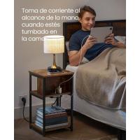 Mesa Adicional con Enchufe Mesita de Noche con 2 Tomas AC y 2 Puertos USB 30 x 34 x 58 cm - details 6