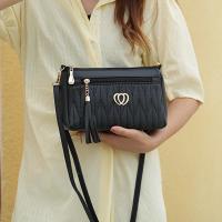 Bolso cruzado de cuero PU para mujer, bolsa de hombro con cremallera de gran capacidad, con hilo de bordar, a la moda, novedad - details 8