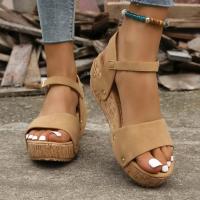 Sandalias de tacón de cuña para mujer, zapatos de moda de verano - details 1