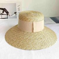 Sombreros anchos de diseño para mujer, sombrero de playa de iglesia de verano con cinta de paja recortada de grosgrain, hecho a mano - details 5