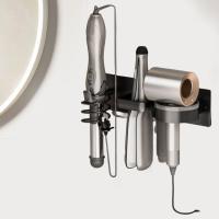 Soporte de aluminio para secador de pelo 3 en 1, soporte para secador de pelo a prueba de herrumbre, estante para rizador montado en la pared para ahorro de espacio, inodoro - details 6
